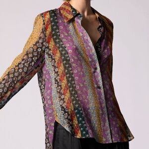 NEW Equipment Quinn Silk Blouse – Chai Tea Multi – Size M